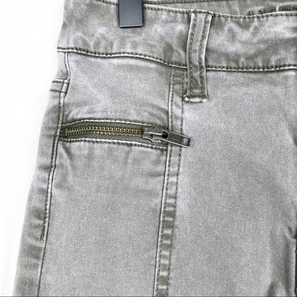 American Eagle Outfitters Hi-Rise Jegging Skinny Jeans Green Khaki Zip Pockets 0 - Picture 4 of 7